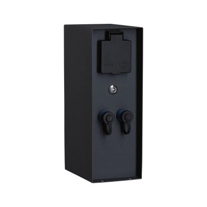 Paulmann 94701 -Colonne de prises extérieur avec détecteur crépusculaire RIO 2Z SCHUKO 230V IP44