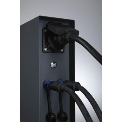 Paulmann 94701 -Colonne de prises extérieur avec détecteur crépusculaire RIO 2Z SCHUKO 230V IP44