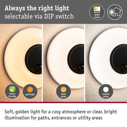 Paulmann 94956 - LED/20,5W IP65 Applique murale d'extérieur dimmable avec détecteur de mouvement et détecteur crépusculaire AUREVA 230V 2200/3000/4000K anthracite