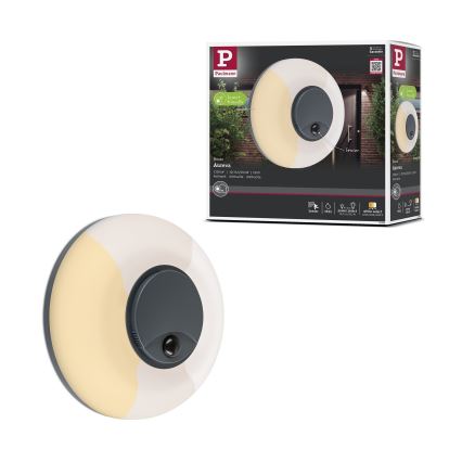 Paulmann 94956 - LED/20,5W IP65 Applique murale d'extérieur dimmable avec détecteur de mouvement et détecteur crépusculaire AUREVA 230V 2200/3000/4000K anthracite