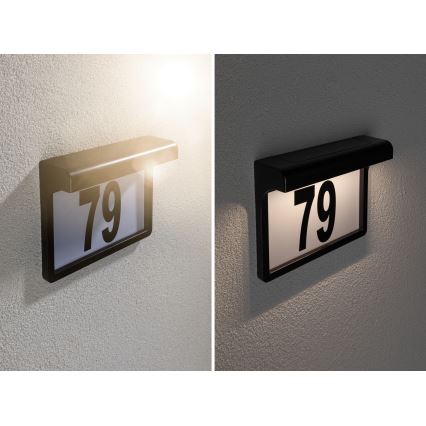 Paulmann 95388 - LED/0,05W IP44 Numéro de maison solaire avec détecteur DAYTON 4,8V