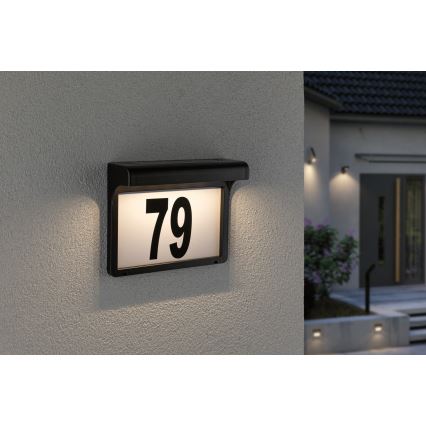 Paulmann 95388 - LED/0,05W IP44 Numéro de maison solaire avec détecteur DAYTON 4,8V