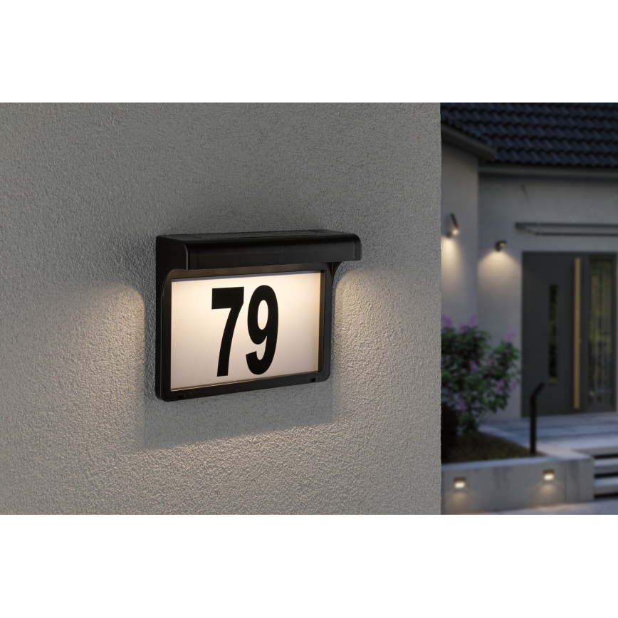 Paulmann 95388 - LED/0,05W IP44 Numéro de maison solaire avec détecteur DAYTON 4,8V