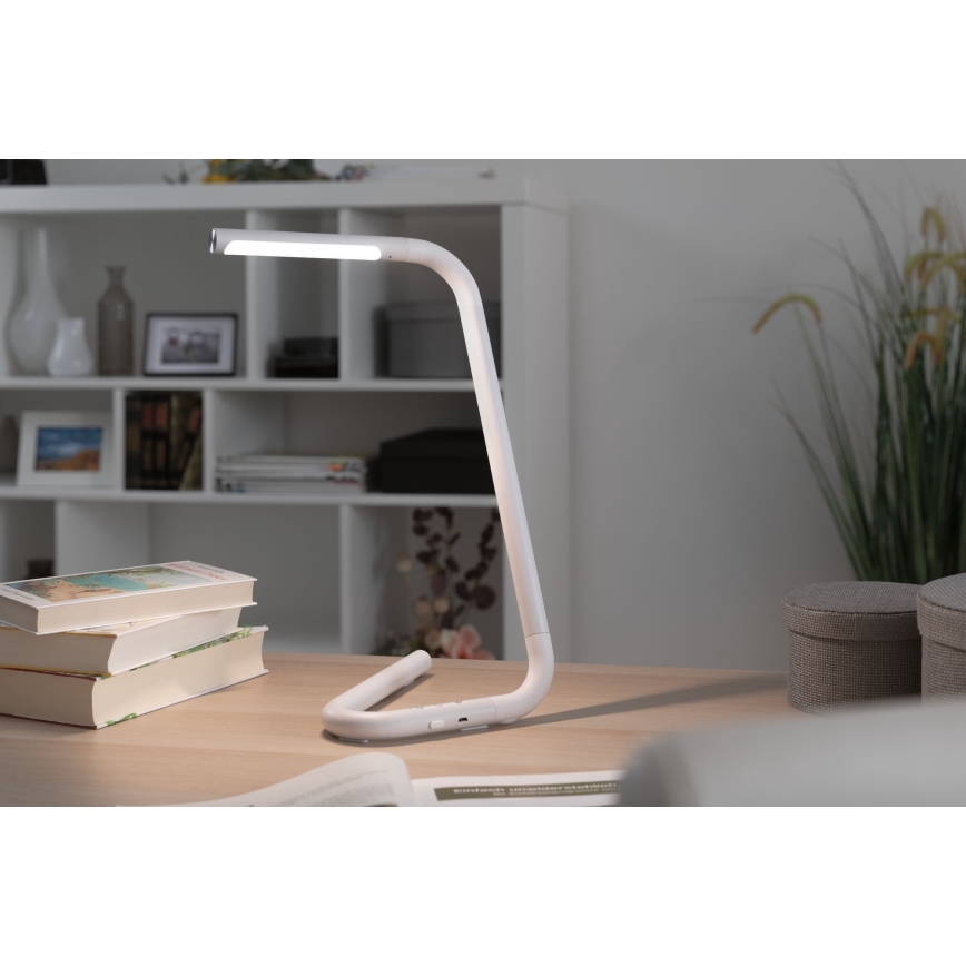Paulmann 95423 - Lampe de table tactile à intensité variable LED/4,5W FLEXLINK 5V/USB 4400 mAh blanc