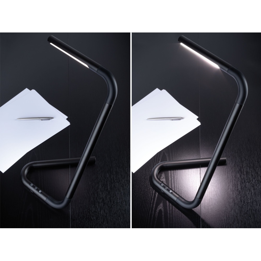 Paulmann 95424- Lampe de table tactile à intensité variable LED/4,5W FLEXLINK 5V/USB 4400 mAh noire