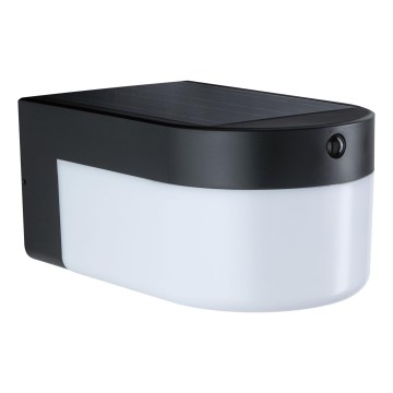 Paulmann 95747 - LED/2,3W IP44 Applique murale solaire avec capteur CALYNE 3,7/230V 4000 mAh noire