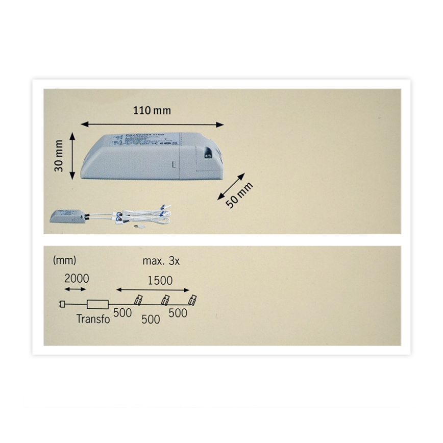 Paulmann 97538 - Transformateur électrique 10W/230V