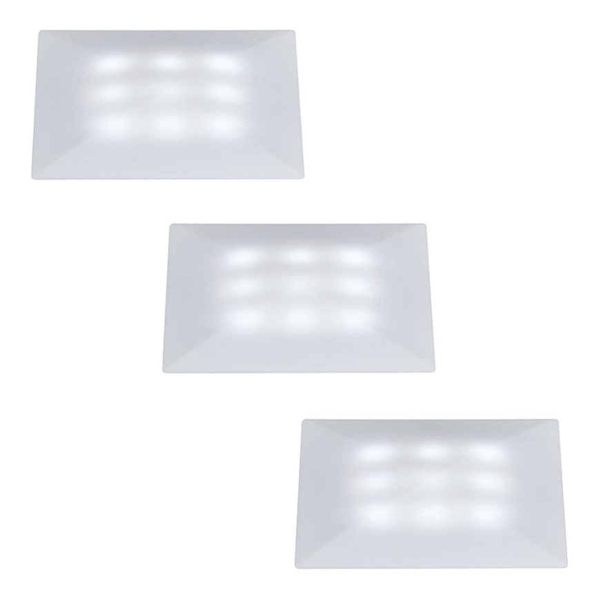 Paulmann 98862 - LOT 3x Plafonnier LED suspendu QUADRO 3xLED/1W/230V IP67