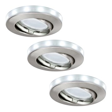 Paulmann 98886 - PACK 3x Luminaire LED salle de bain STAR 3xGU10/11W/230V+1,5W/12V