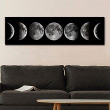 Peinture murale sur toile 50x120 cm phases de la lune
