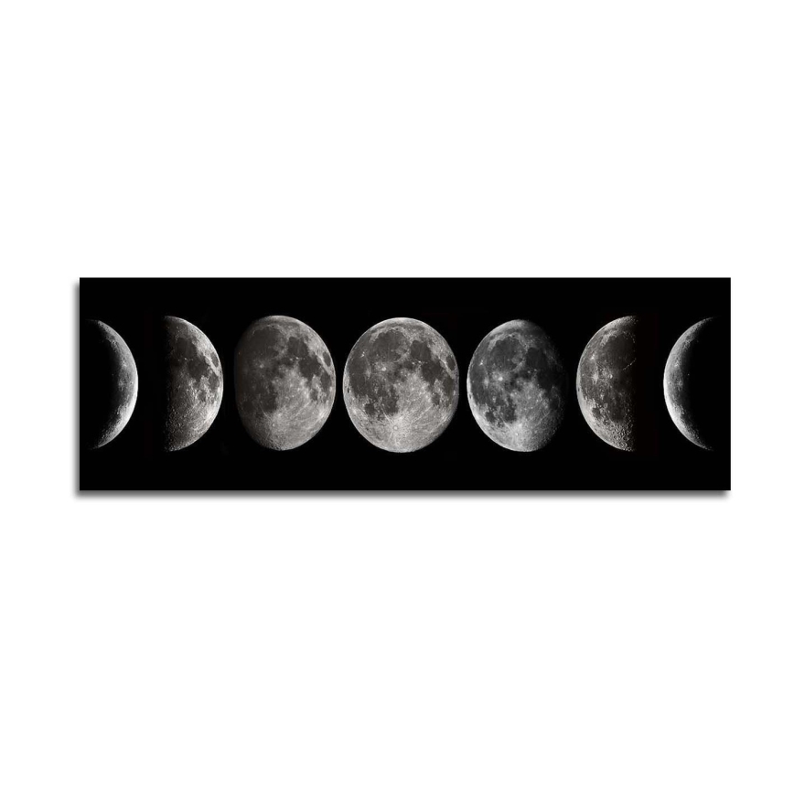 Peinture murale sur toile 50x120 cm phases de la lune