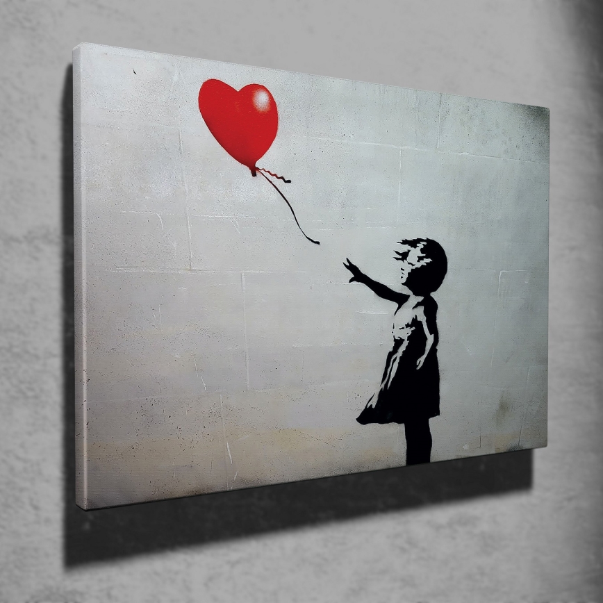 Peinture sur toile Banksy: Girl with Balloon - Banksy