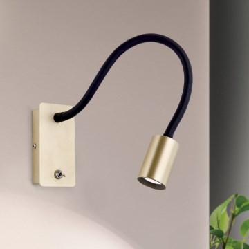 Petite applique murale flexible KURT LED/5W/230V doré