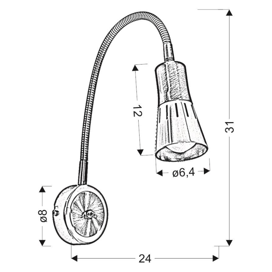 Petite lampe flexible ARENA 1xE14/40W/230V chrome mat