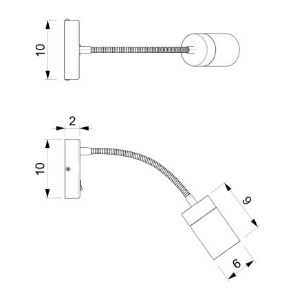 Petite lampe flexible JOKER 1xGU10/8W/230V blanc/chrome mat