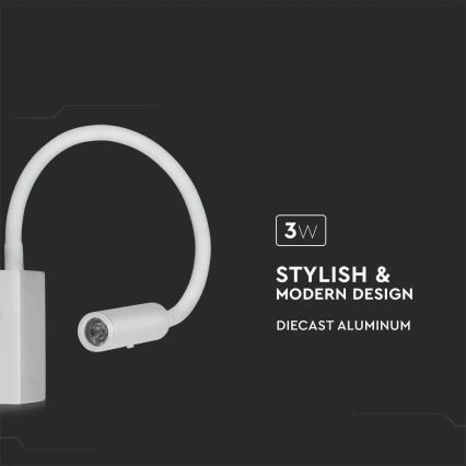 Petite lampe flexible LED 1xLED/3W/230V