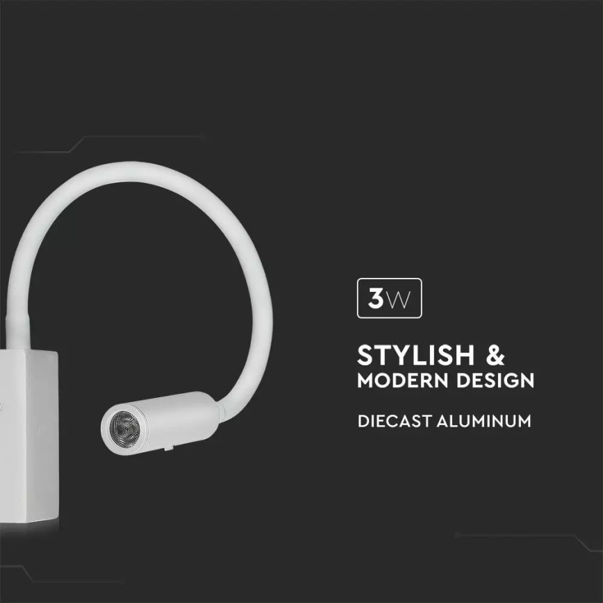 Petite lampe flexible LED 1xLED/3W/230V