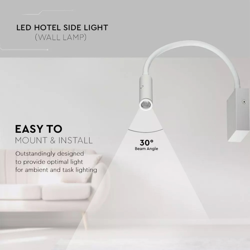 Petite lampe flexible LED 1xLED/3W/230V