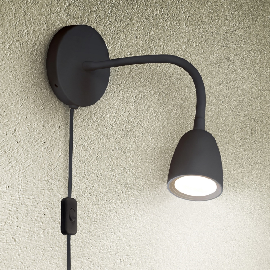 Petite lampe murale à intensité variable LED/4W/230V noir