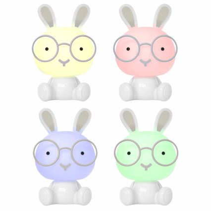 Petite veilleuse LED RGBW à intensité variable pour enfants LED/2,5W/230V lapin blanc