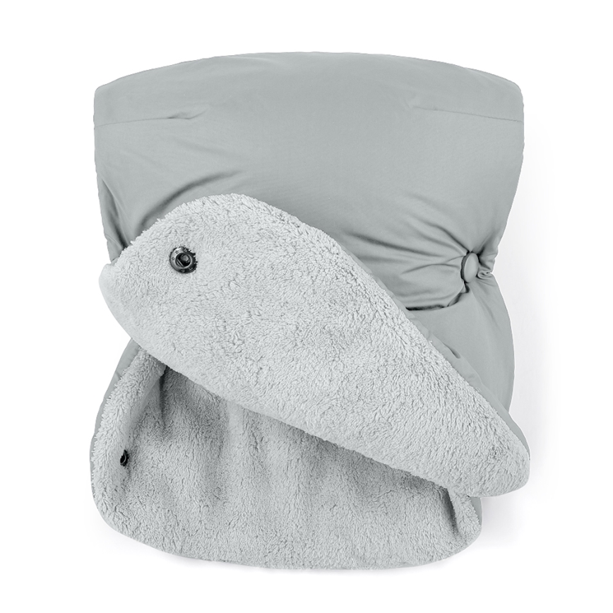 PETITE&MARS - Ensemble chancelière 3 en 1 pour bébé JIBOT + moufles pour poussette JASIE gris clair