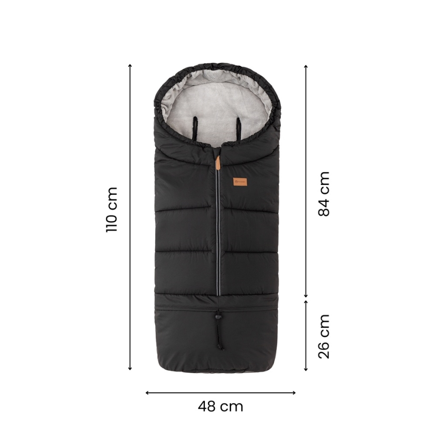 PETITE&MARS - Ensemble chancelière 3 en 1 pour bébé JIBOT + moufles pour poussette JASIE gris clair