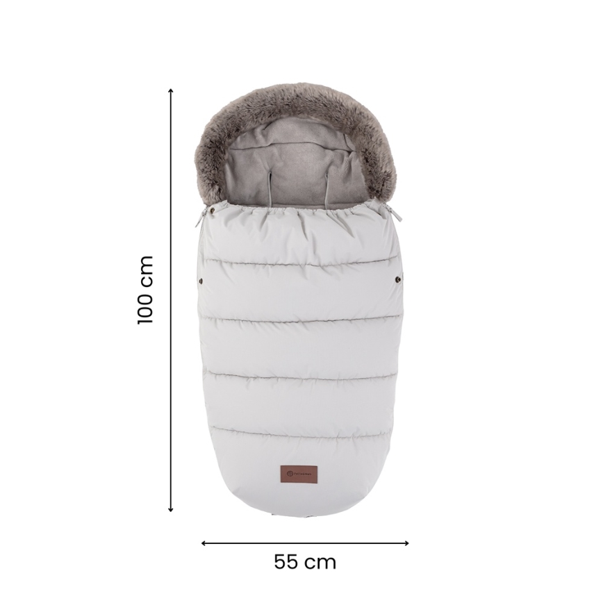 PETITE&MARS - ENSEMBLE Chancelière 4 en 1 COMFY + moufles pour poussette FURRY Kaki