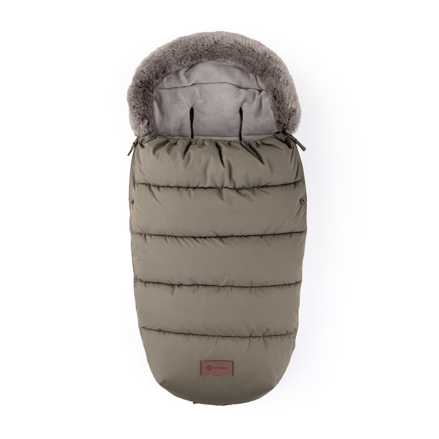 PETITE&MARS - ENSEMBLE Chancelière bébé 4 en 1 COMFY + manchons pour poussette FURRY Mocha Mousse