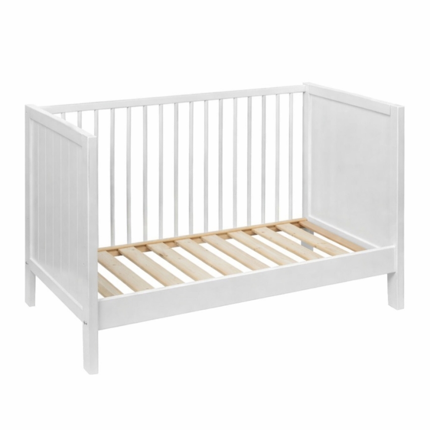 PETITE&MARS - Lit bébé évolutif 3 en 1 MILA 120x60 cm blanc/hêtre