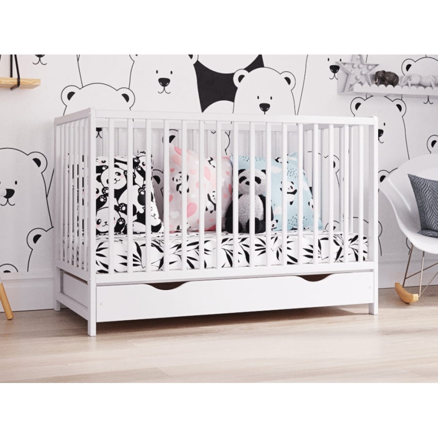PETITE&MARS - Lit d'enfant en bois avec espace de rangement MOONY blanc