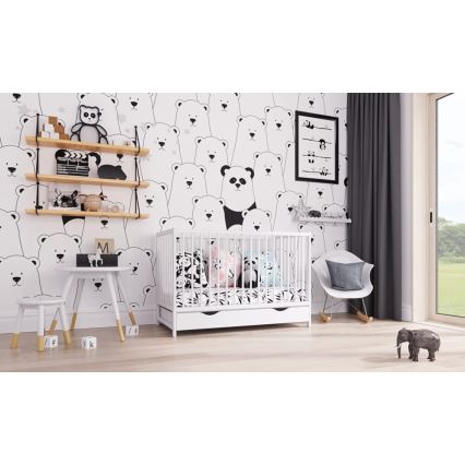 PETITE&MARS - Lit d'enfant en bois avec espace de rangement MOONY blanc