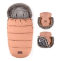 PETITE&MARS - LOT Chancelière pour bébé 4en1 COMFY + cache-mains pour poussette FURRY Pastel Peach