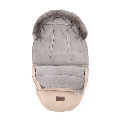 PETITE&MARS - LOT Chancelière pour bébé 4en1 COMFY + cache-mains pour poussette FURRY Rose Petal