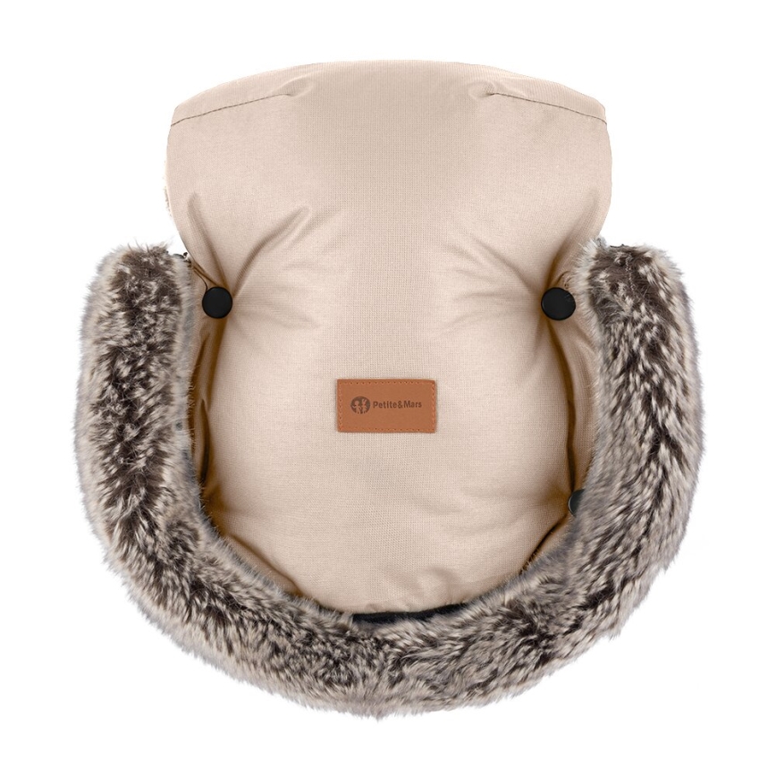 PETITE&MARS - LOT Chancelière pour bébé 4en1 COMFY + cache-mains pour poussette FURRY Rose Petal
