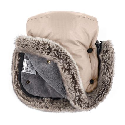 PETITE&MARS - LOT Chancelière pour bébé 4en1 COMFY + cache-mains pour poussette FURRY Rose Petal
