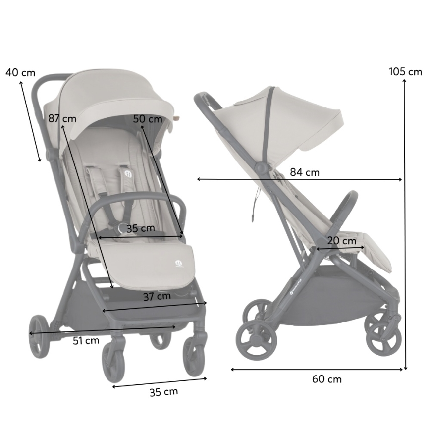 PETITE&MARS - Poussette sportive FLIP Gris Platine