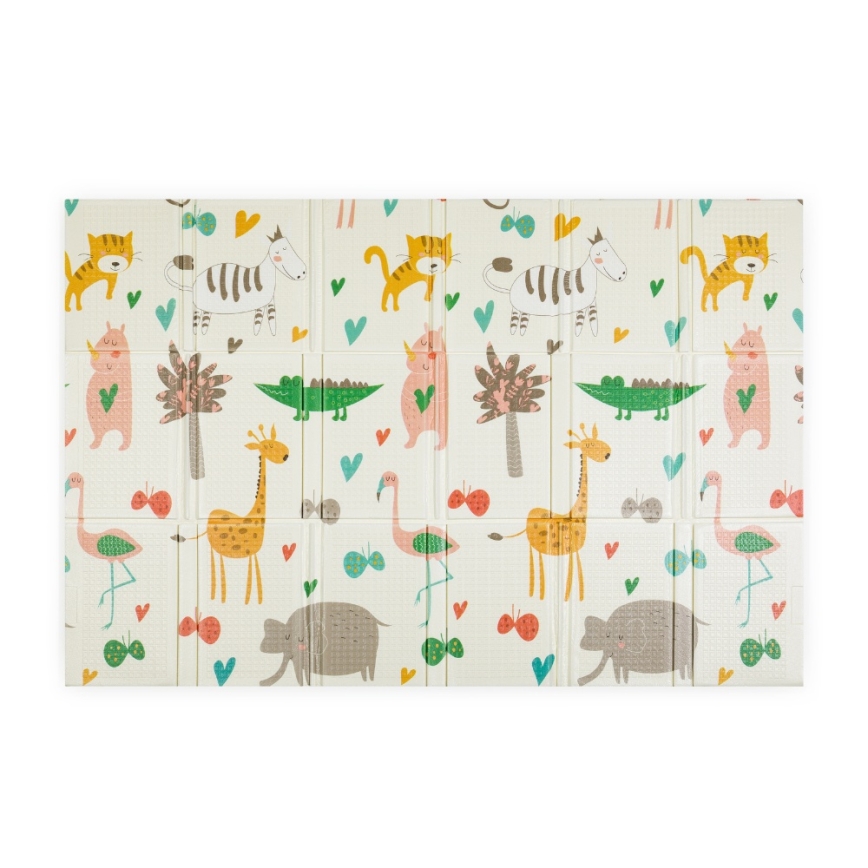 PETITE&MARS - Tapis de jeu pliable CAMPY Animals&Hexagon