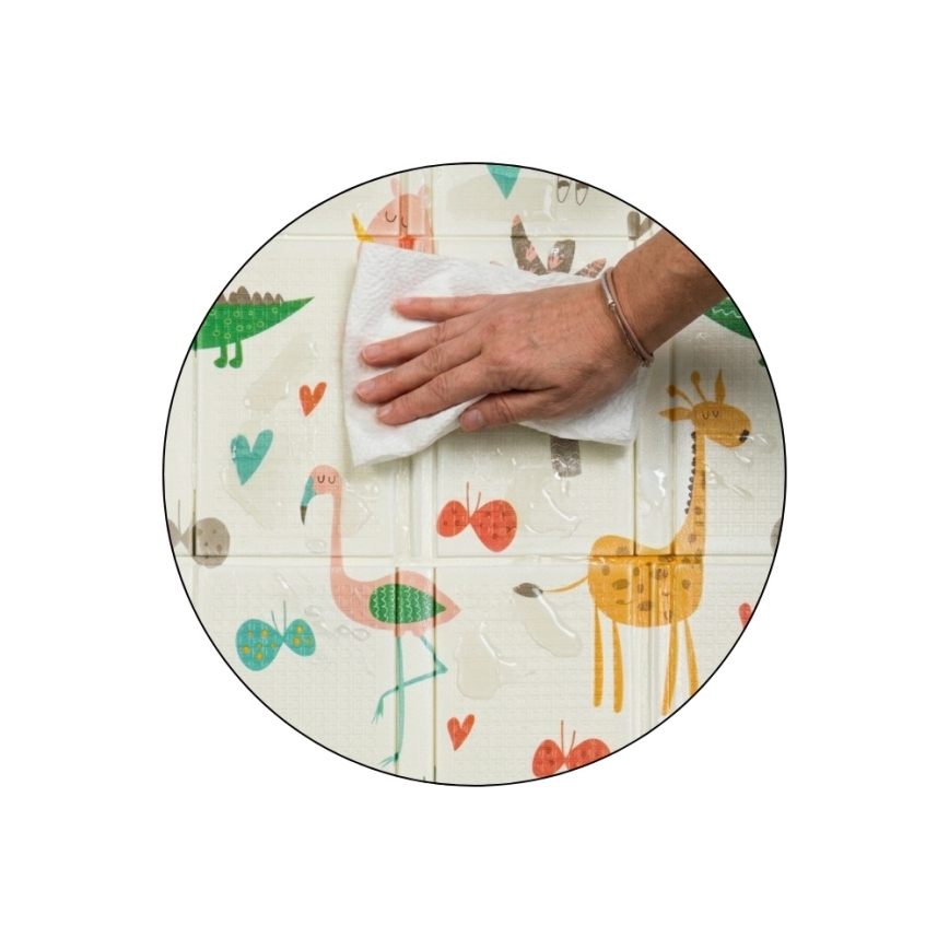 PETITE&MARS - Tapis de jeu pliable CAMPY Animals&Hexagon