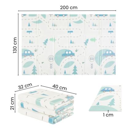 PETITE&MARS - Tapis de jeu pliable CAMPY Cars&Arabesca