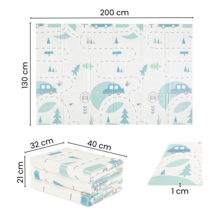 PETITE&MARS - Tapis de jeu pliable CAMPY Mountains&Triangles