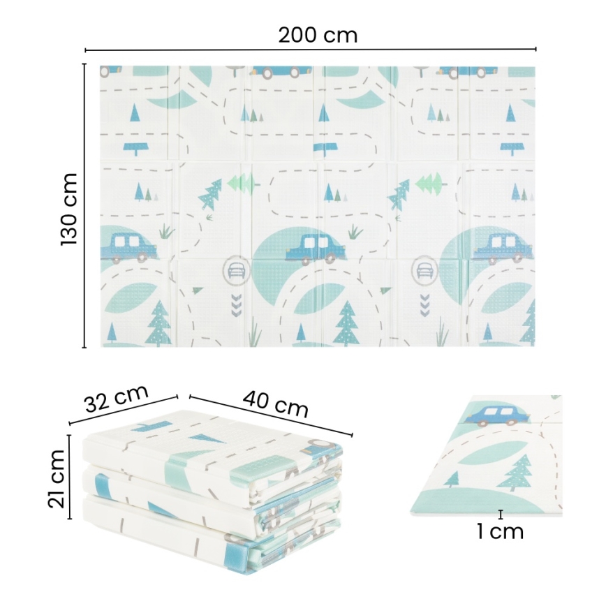 PETITE&MARS - Tapis de jeu pliable CAMPY Mountains&Triangles