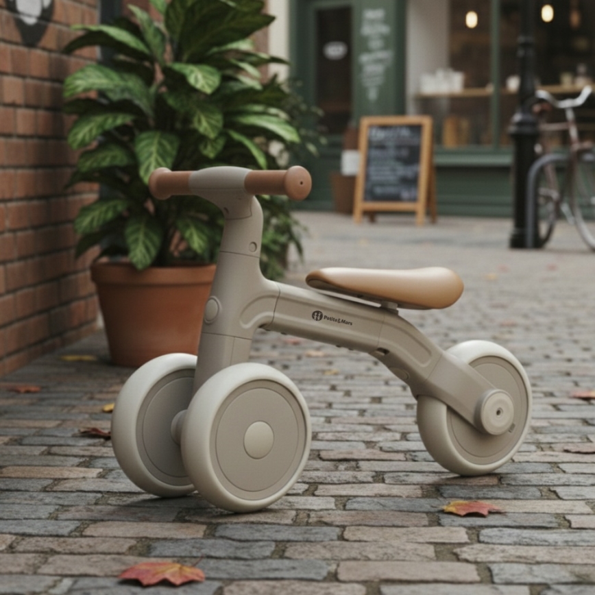 PETITE&MARS - Tricycle 3 en 1 BINGO pour enfants, blanc ivoire