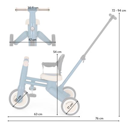 PETITE&MARS - Tricycle 4 en 1 pour enfants DRIFT Misty Green