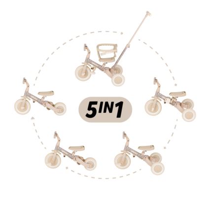 PETITE&MARS - Tricycle 5 en 1 pour enfant TURBO LIMITED Prairie Rose