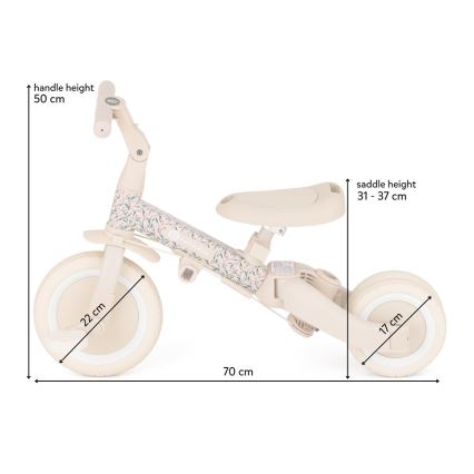 PETITE&MARS - Tricycle 5 en 1 pour enfant TURBO LIMITED Prairie Rose