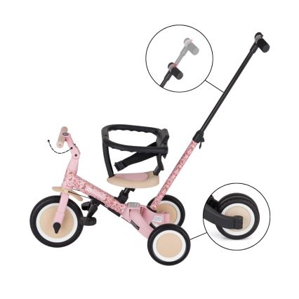 PETITE&MARS - Tricycle 5 en 1 pour enfants TURBO LIMITED Rosy Wilderness
