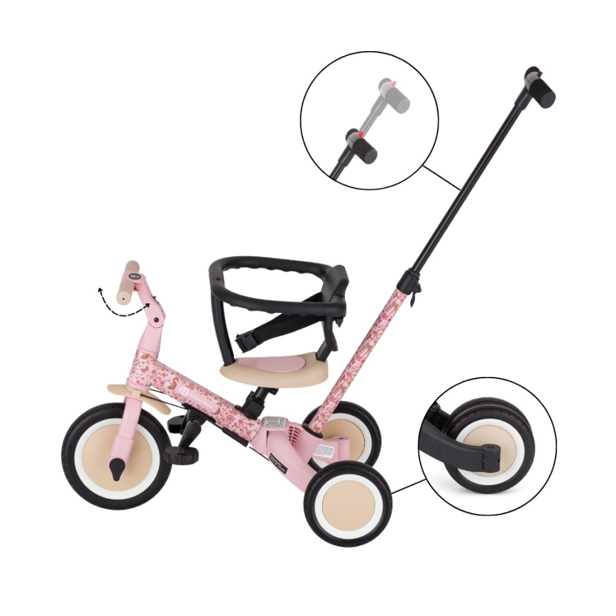 PETITE&MARS - Tricycle 5 en 1 pour enfants TURBO LIMITED Rosy Wilderness