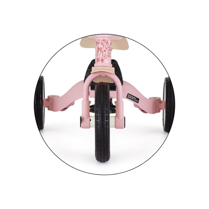 PETITE&MARS - Tricycle 5 en 1 pour enfants TURBO LIMITED Rosy Wilderness
