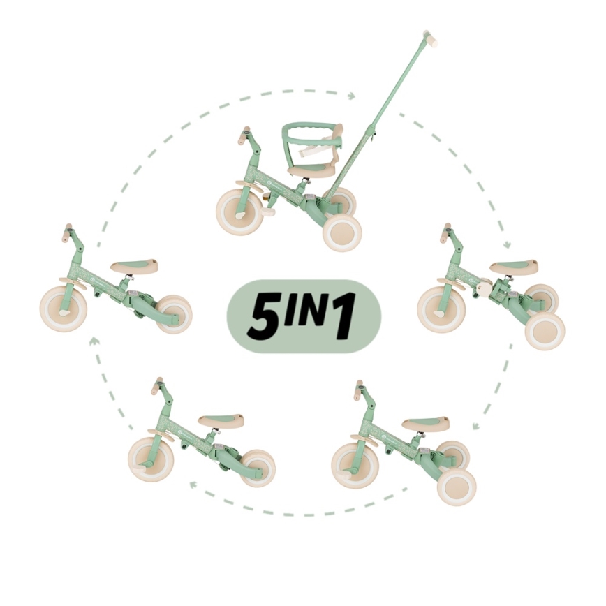 PETITE&MARS - Tricycle 5 en 1 TURBO LIMITED Green Twist