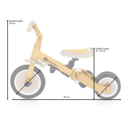 PETITE&MARS - Tricycle évolutif 5-en-1 TURBO PLUS Sable désertique